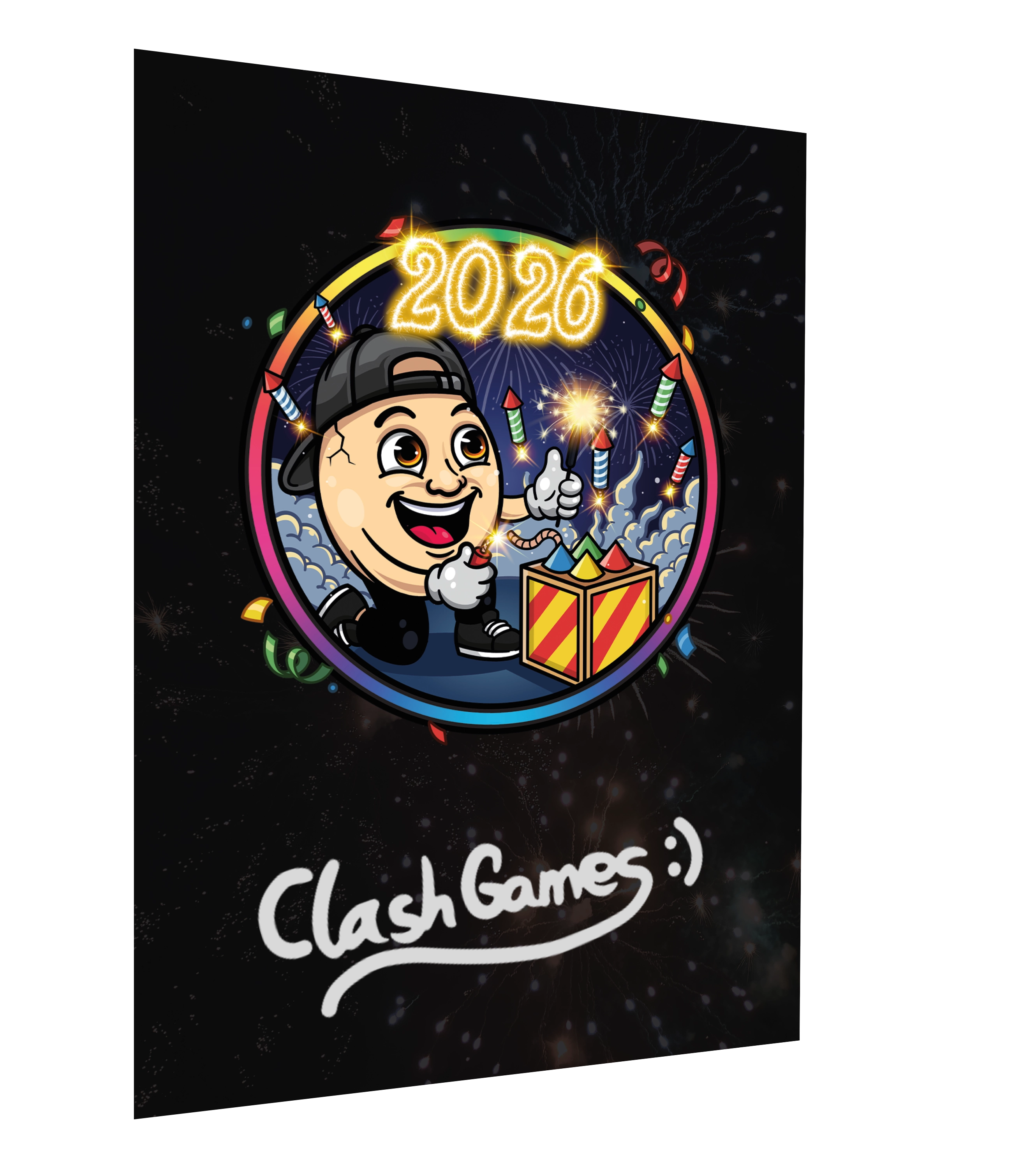 ClashGames #EIERKOPF Silvester Bundle - Hoodie + Jahreskalender + 3 Zufällige Beilagen + Autogrammkarte