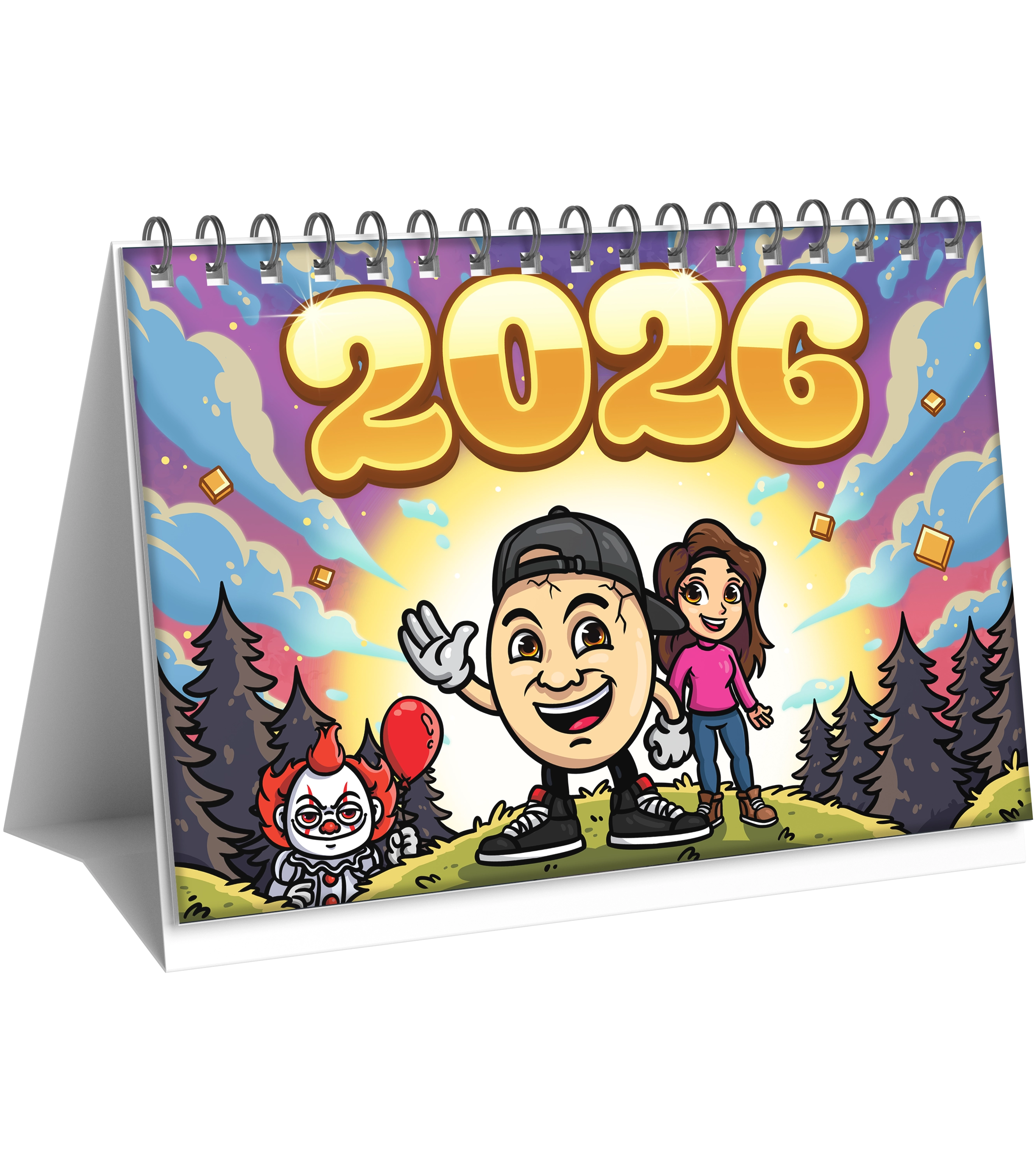 ClashGames #EIERKOPF Silvester Bundle - T-Shirt + Jahreskalender + 3 Zufällige Beilagen + Autogrammkarte