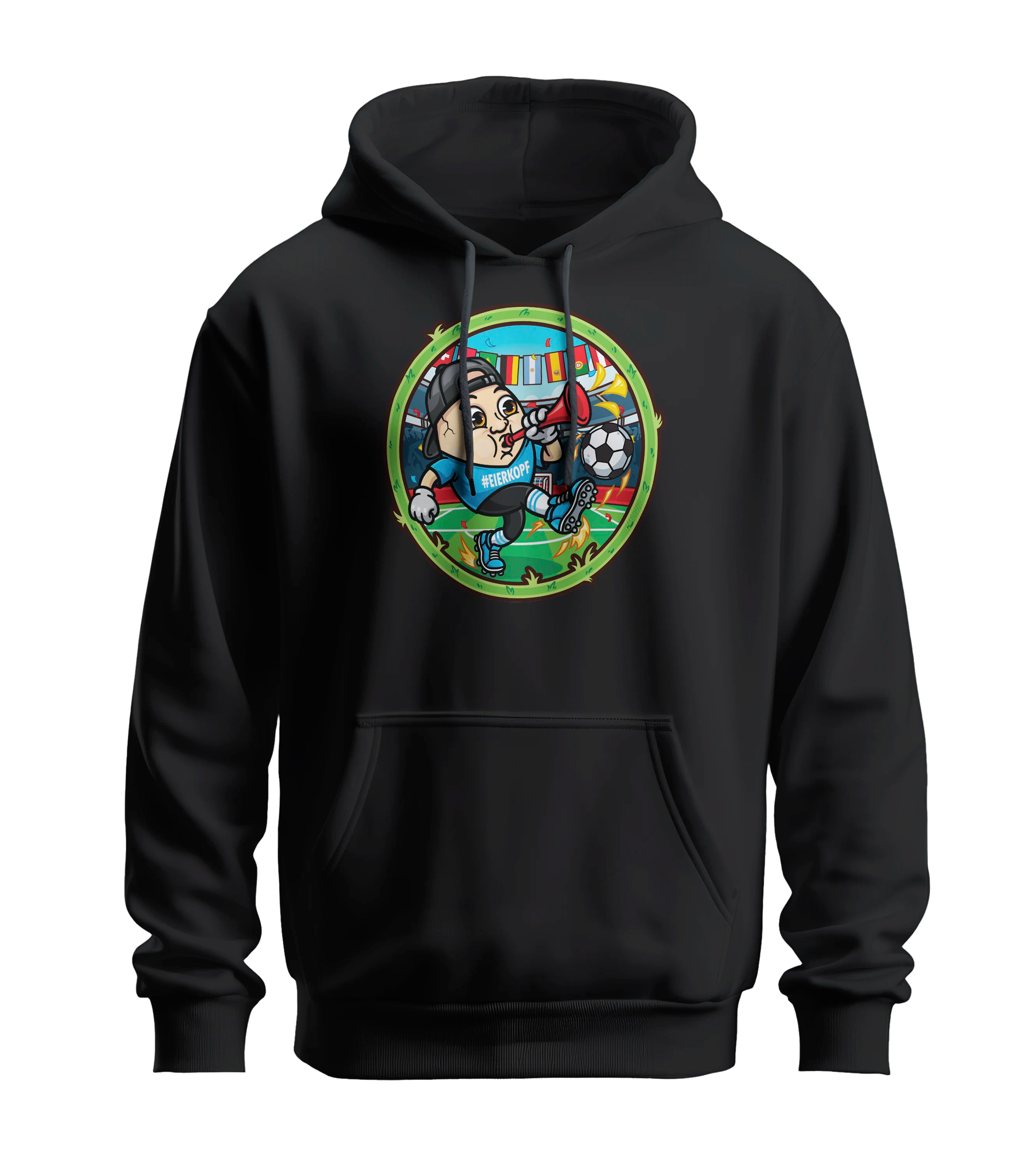 ClashGames #EIERKOPF Fußball Bundle 2026 Hoodie + Fußball (soft) + Trillerpfeife + Autogrammkarte