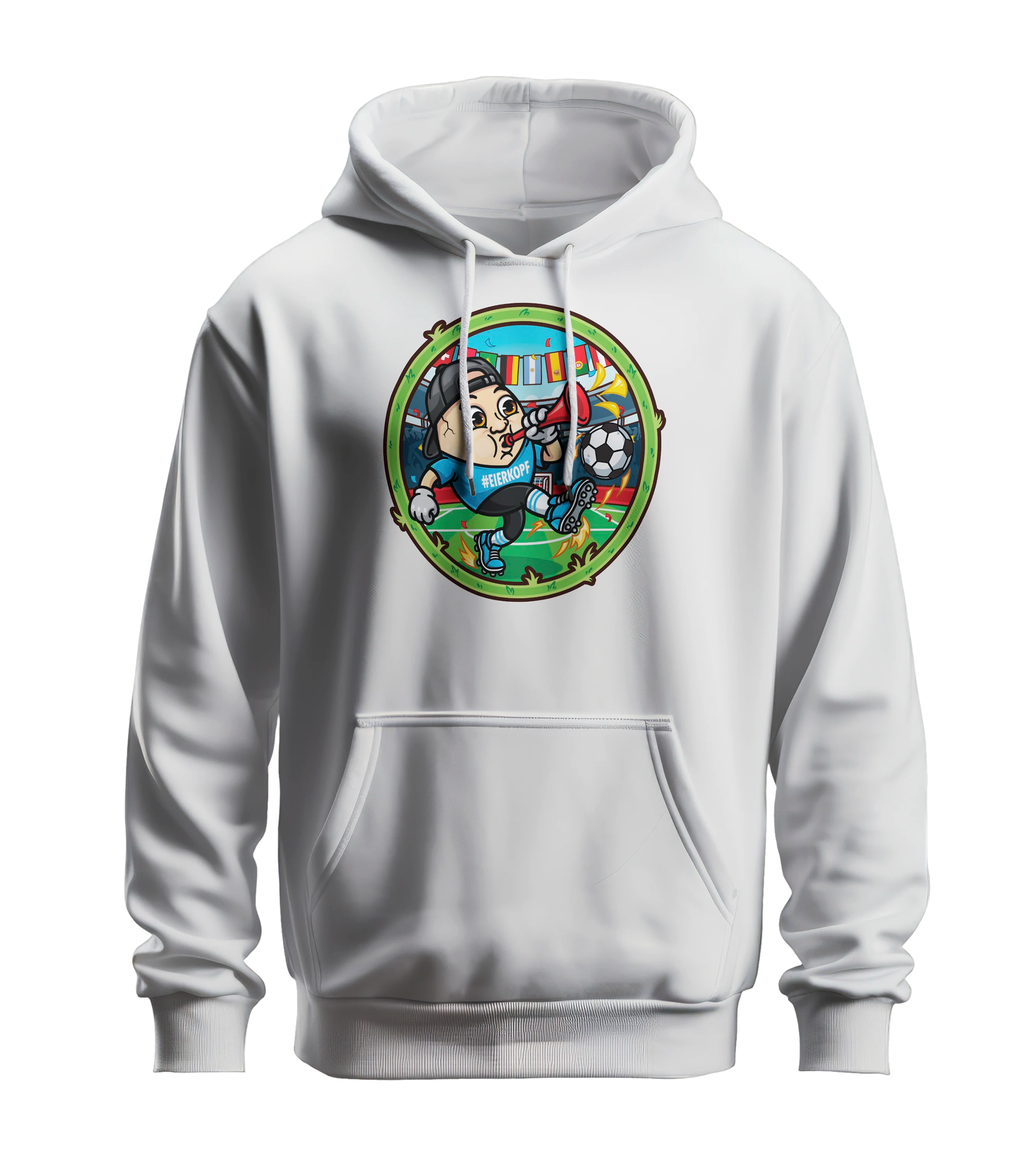 ClashGames #EIERKOPF Fußball Bundle 2026 Hoodie + Fußball (soft) + Trillerpfeife + Autogrammkarte