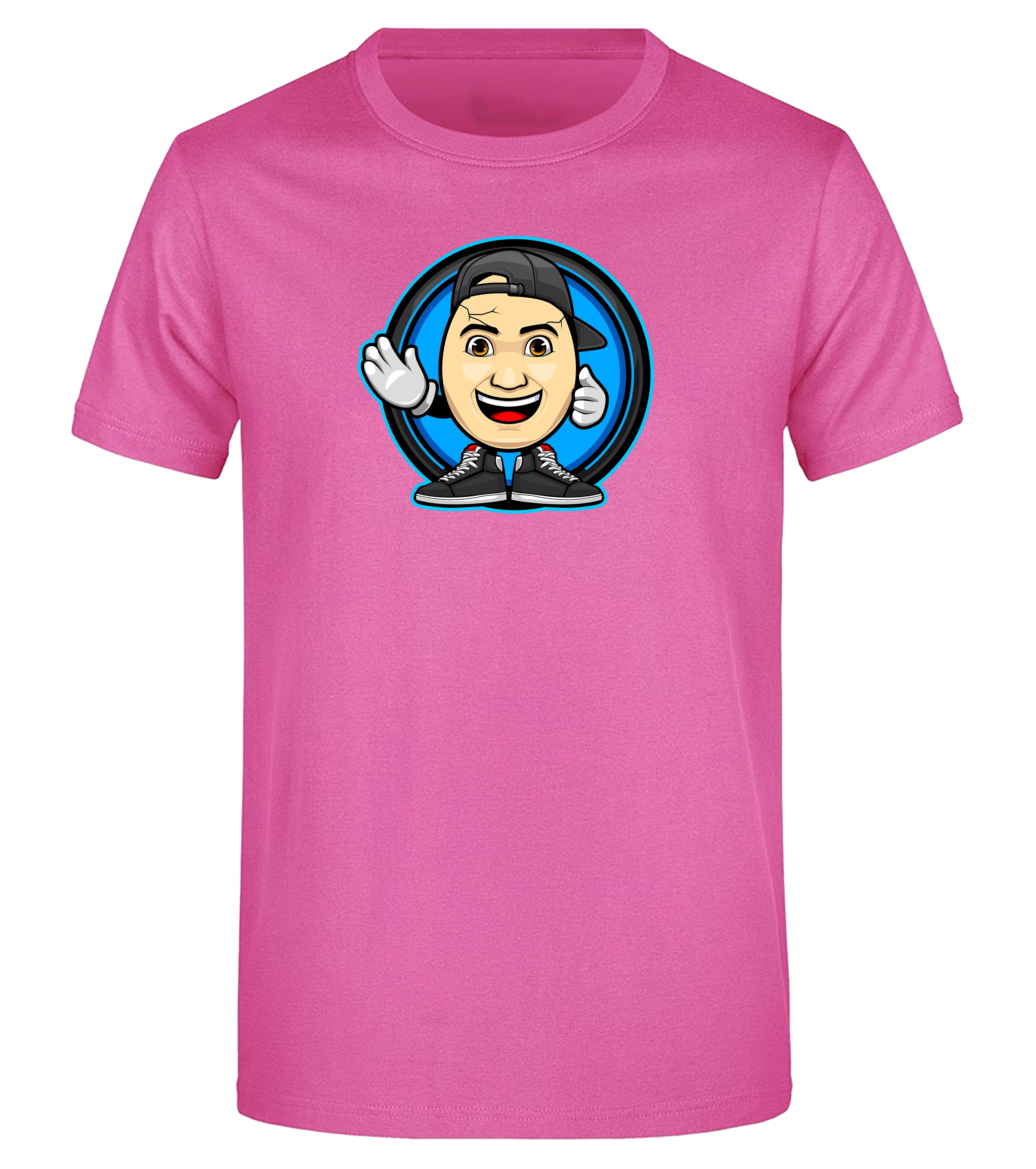 Pinkes ClashGames T-Shirt mit dem ikonischen Clashi-Logo auf der Vorderseite – stylischer Hingucker für kreative Köpfe und echte Fans.