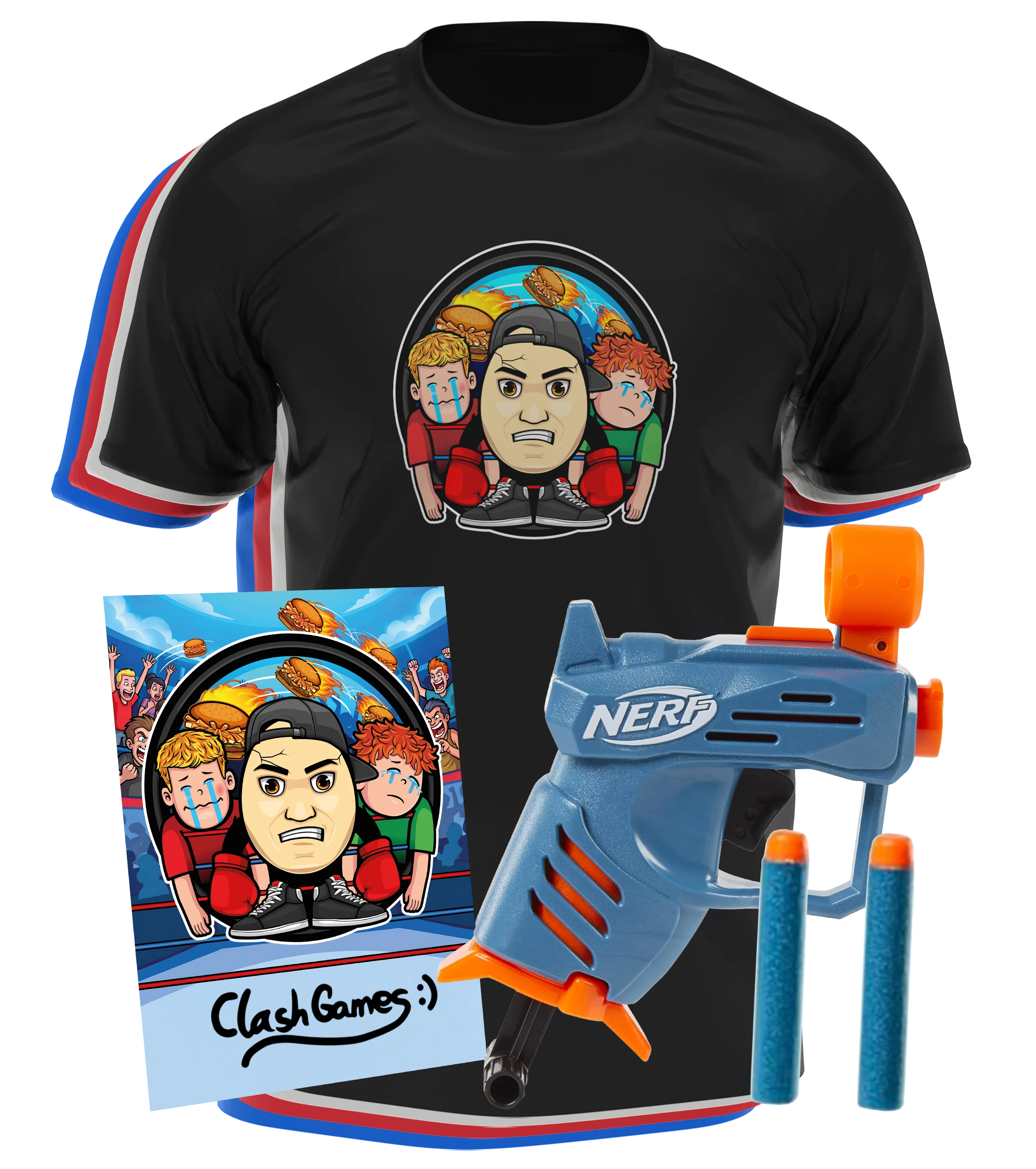 ClashGames Disstrack Bundle - T-Shirt + NERF + Autogrammkarte