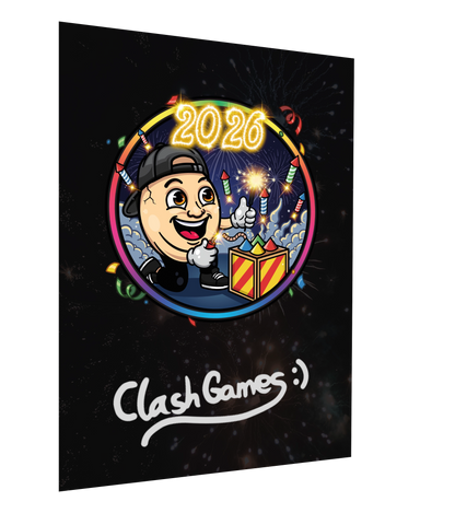ClashGames #EIERKOPF Silvester Bundle - Hoodie + Jahreskalender + 3 Zufällige Beilagen + Autogrammkarte