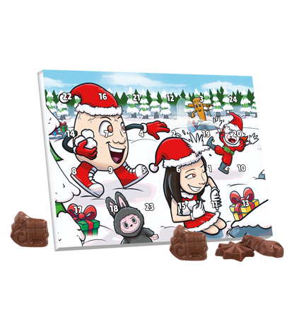 ClashGames #EIERKOPF Adventskalender Bundle - T-Shirt + Adventskalender + Apfel Drink + Gummibärchen + Seifenblasen + Autogrammkarte