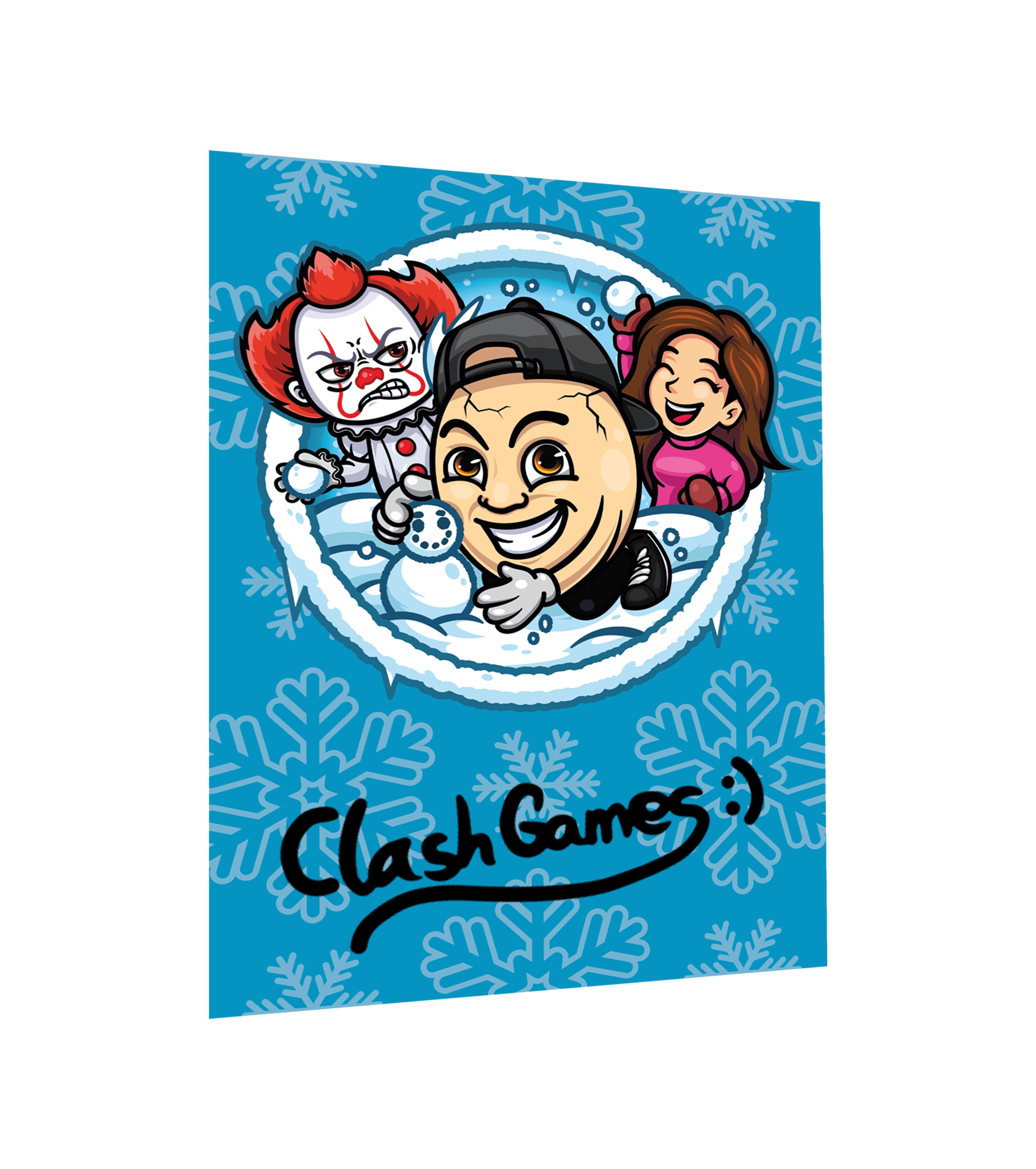 ClashGames #EIERKOPF Adventskalender Bundle - T-Shirt + Adventskalender + Apfel Drink + Gummibärchen + Seifenblasen + Autogrammkarte