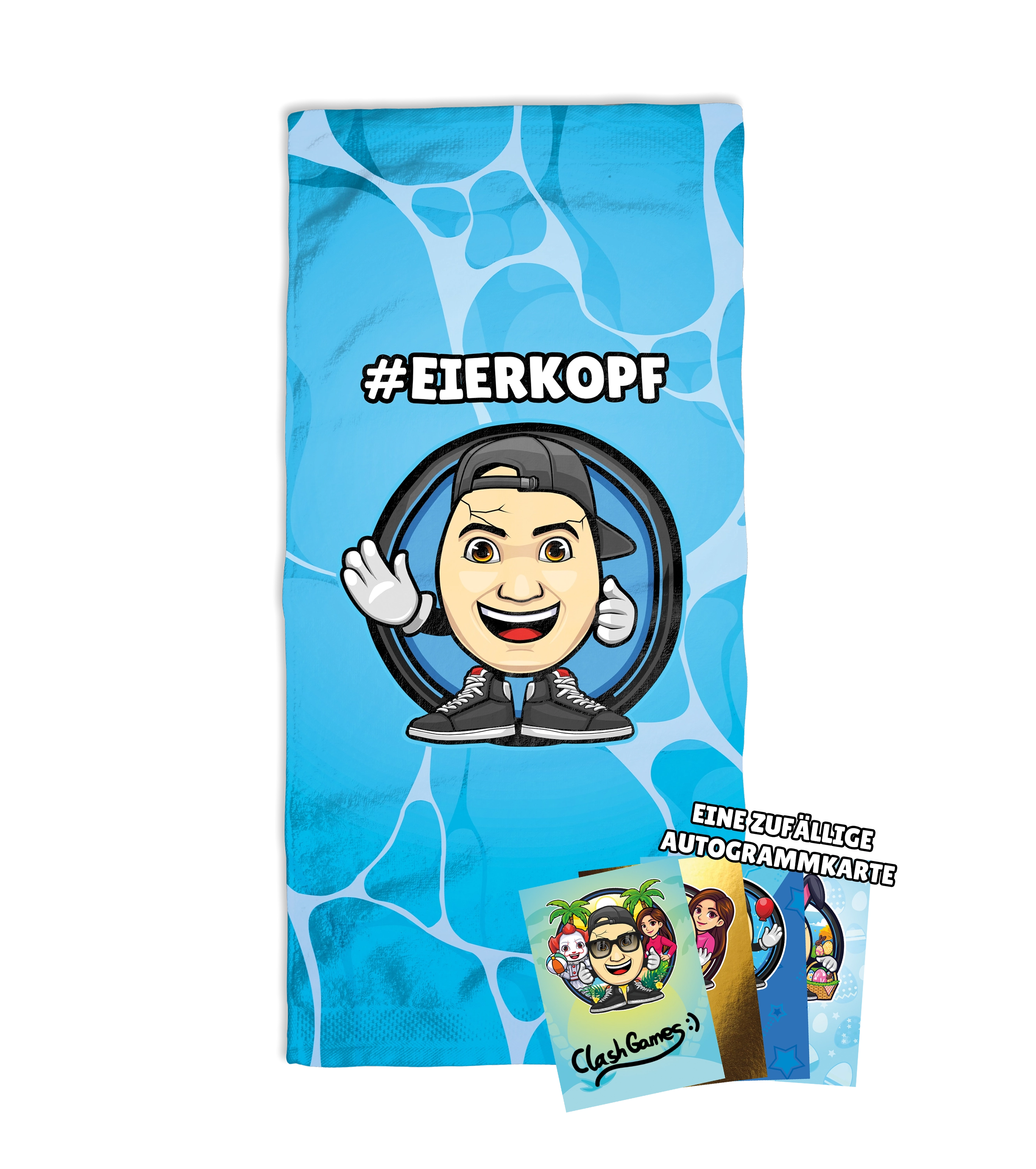 ClashGames #EIERKOPF - Handtuch + Autogrammkarte