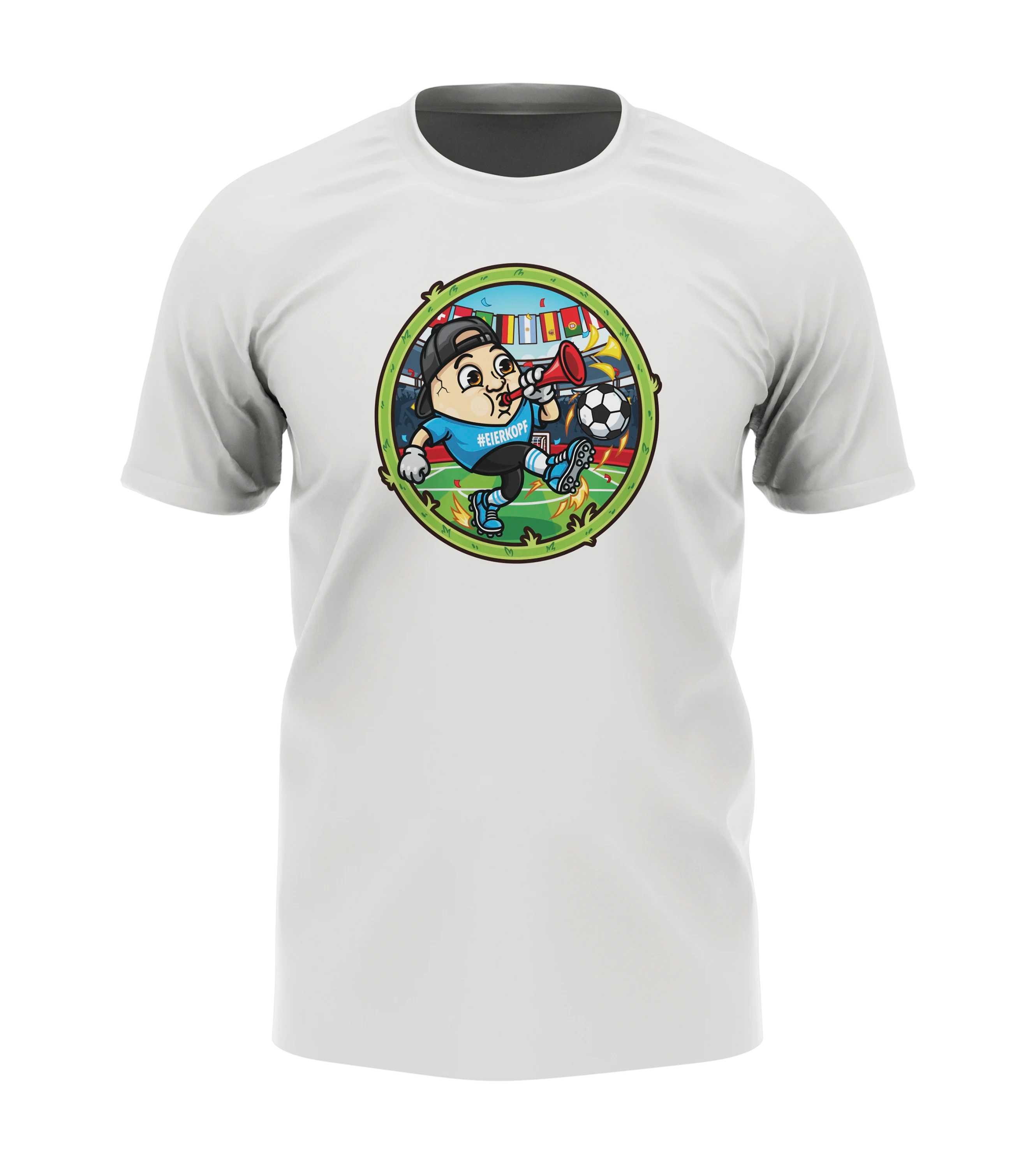 ClashGames #EIERKOPF Fußball Bundle 2026 T-Shirt + Fußball (soft) + Trillerpfeife + Autogrammkarte