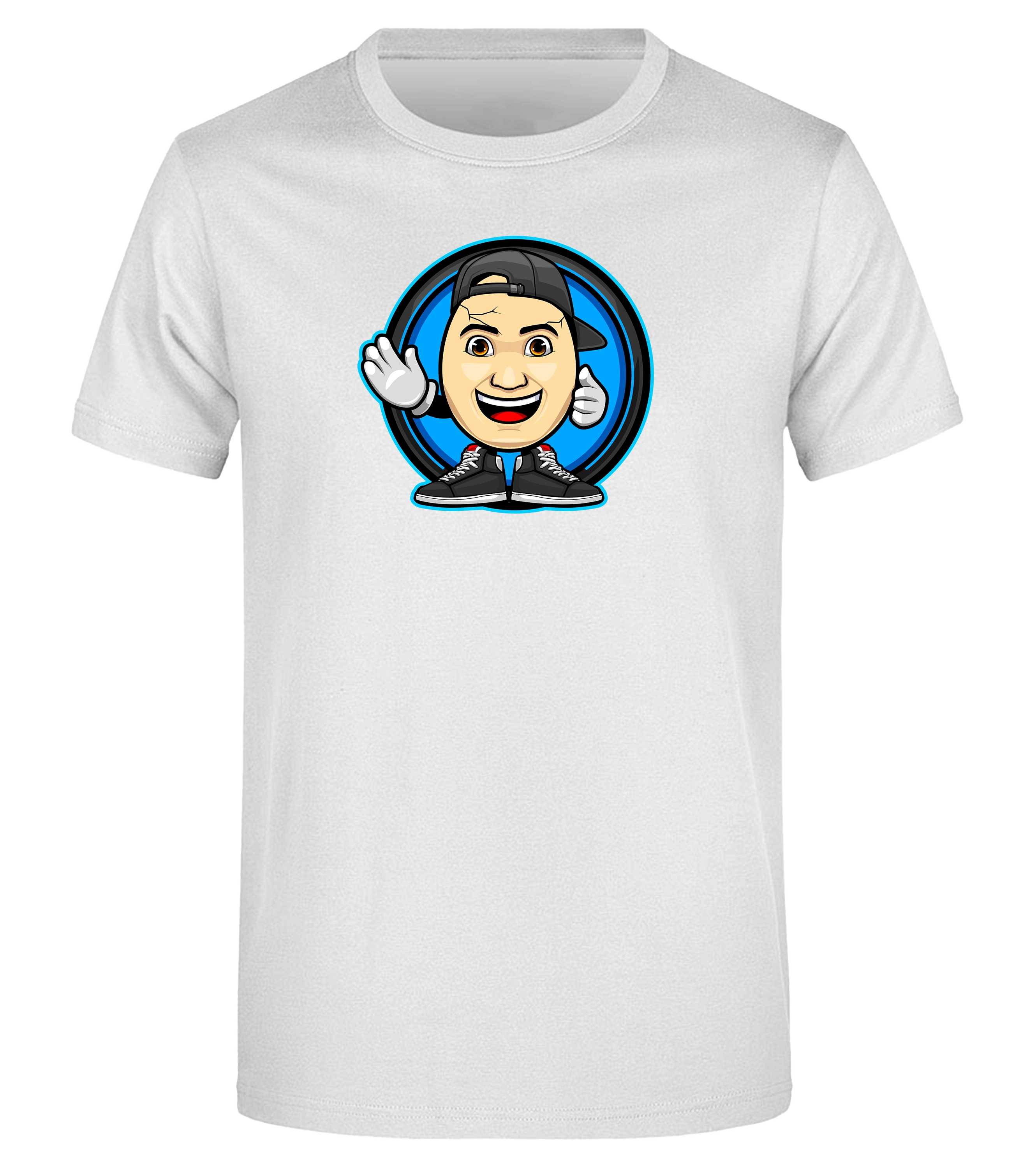 Weißes ClashGames T-Shirt mit auffälligem Clashi-Logo auf der Brust – ideal für Fans, die es clean und kontrastreich mögen.