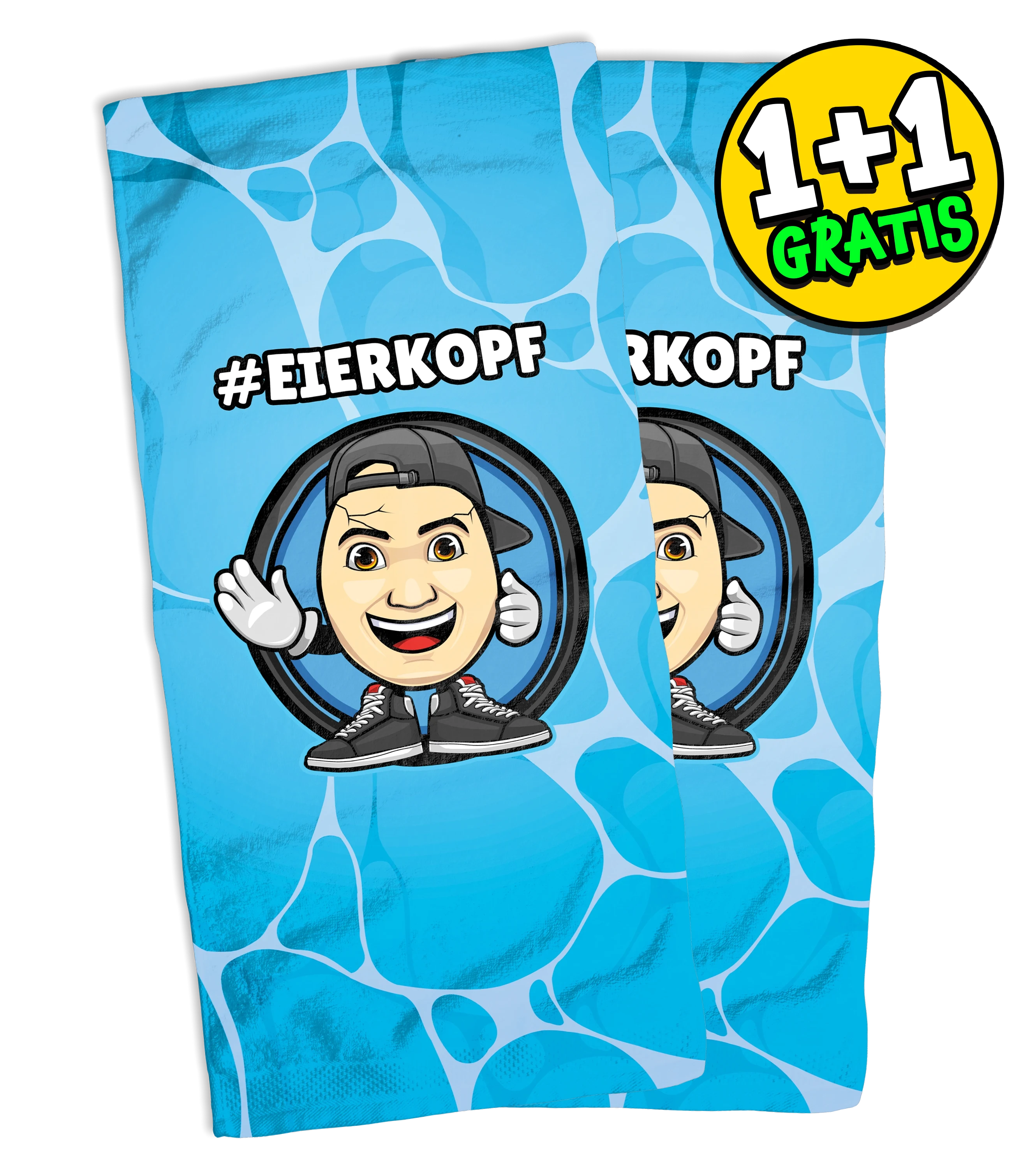 ClashGames #EIERKOPF - 2x Handtuch (1+1 Gratis)
